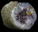 Amethyst Geode With Calcite & Agate - Uruguay #33817-2